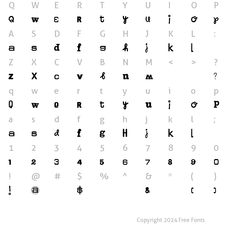 Character Map of Elise Regular