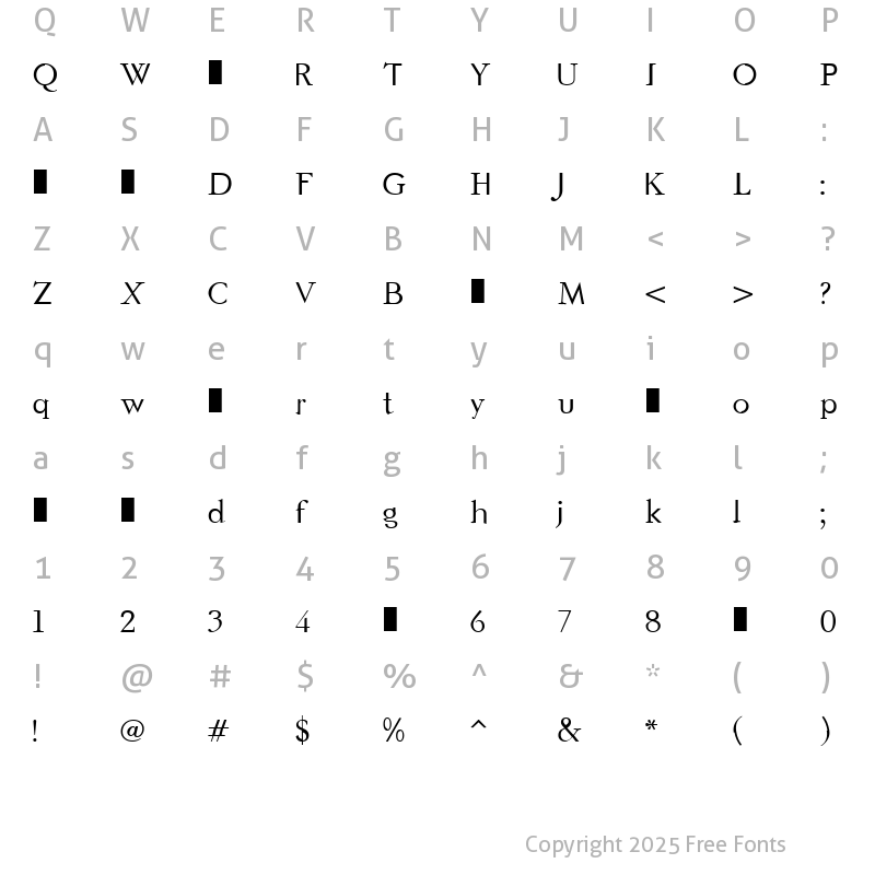 Character Map of ElixirDemo Normal