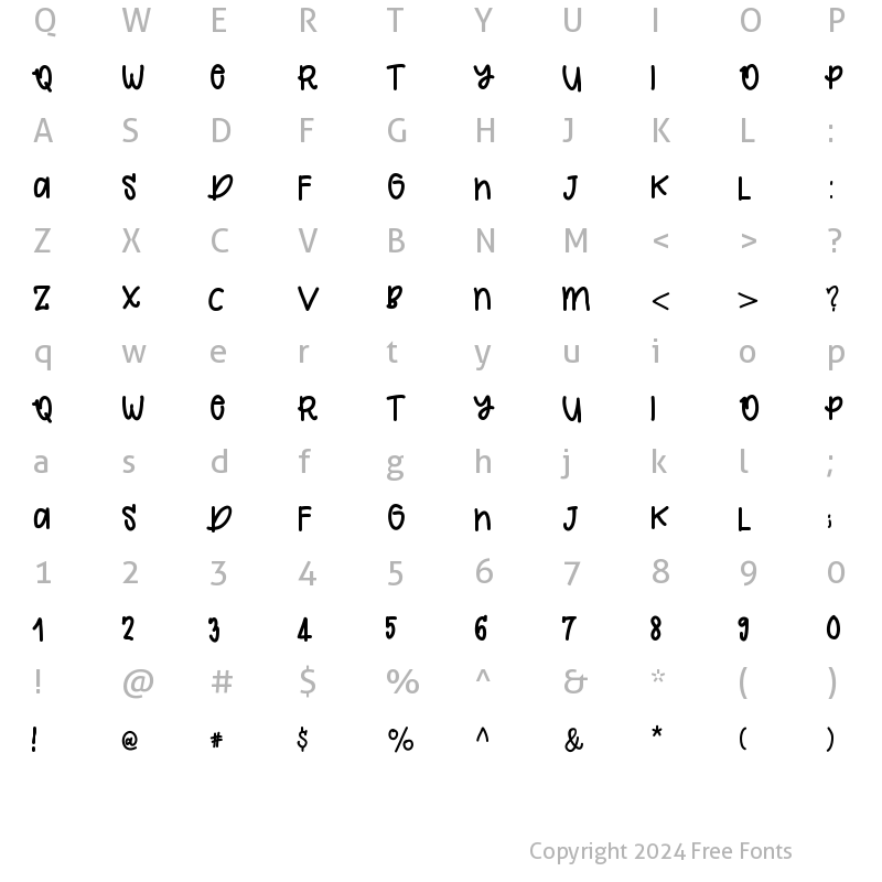 Character Map of Elizabeth Medium