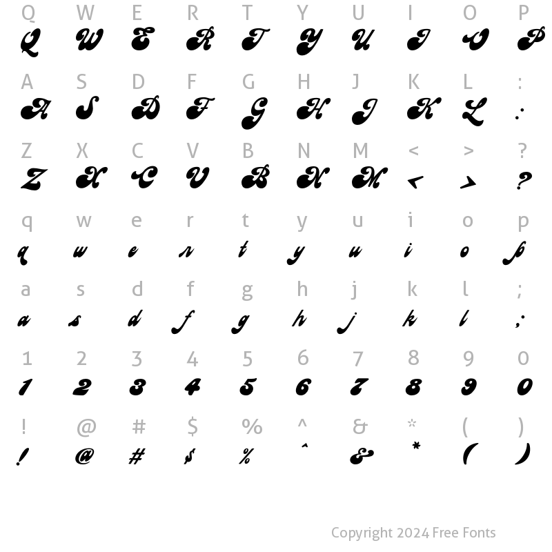 Character Map of Elizafat Regular