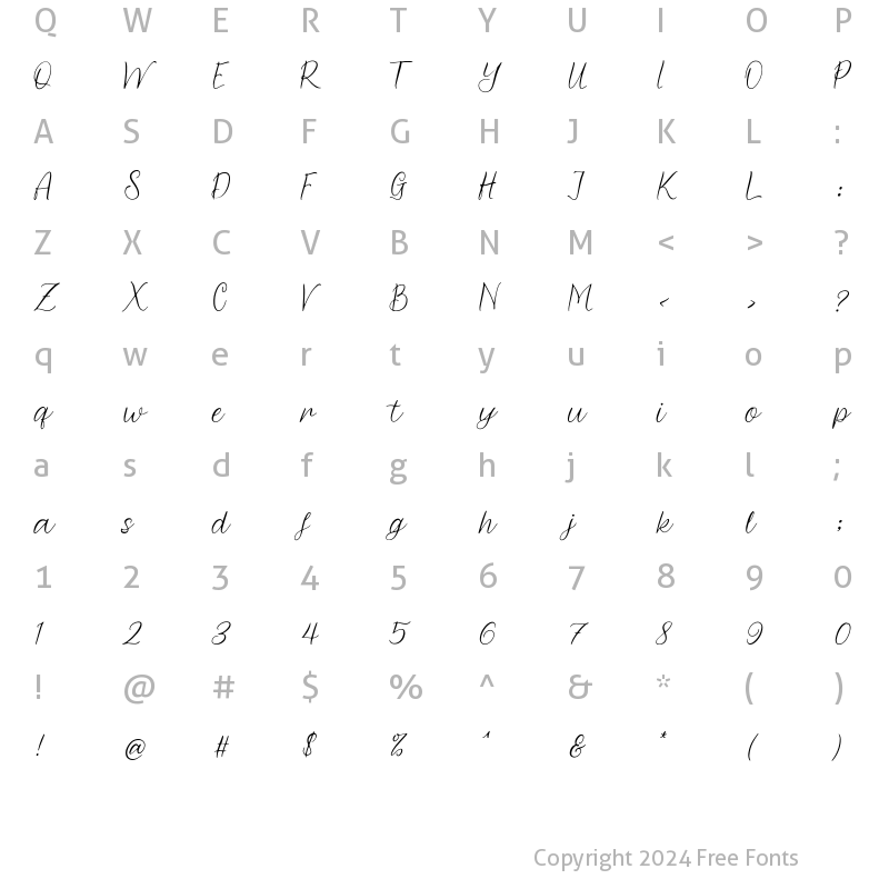 Character Map of ellayra Regular