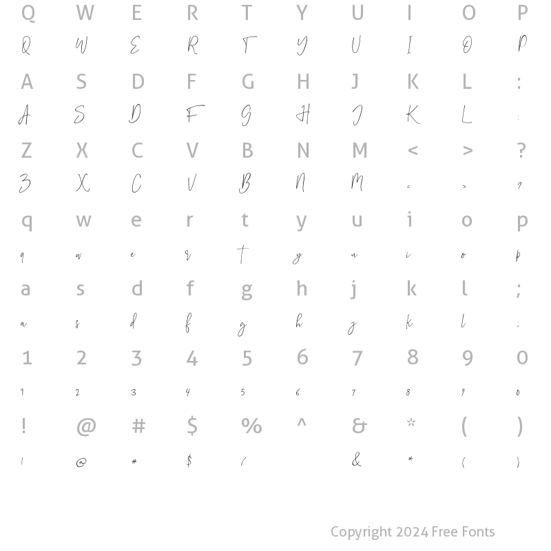 Character Map of Ellenata Regular