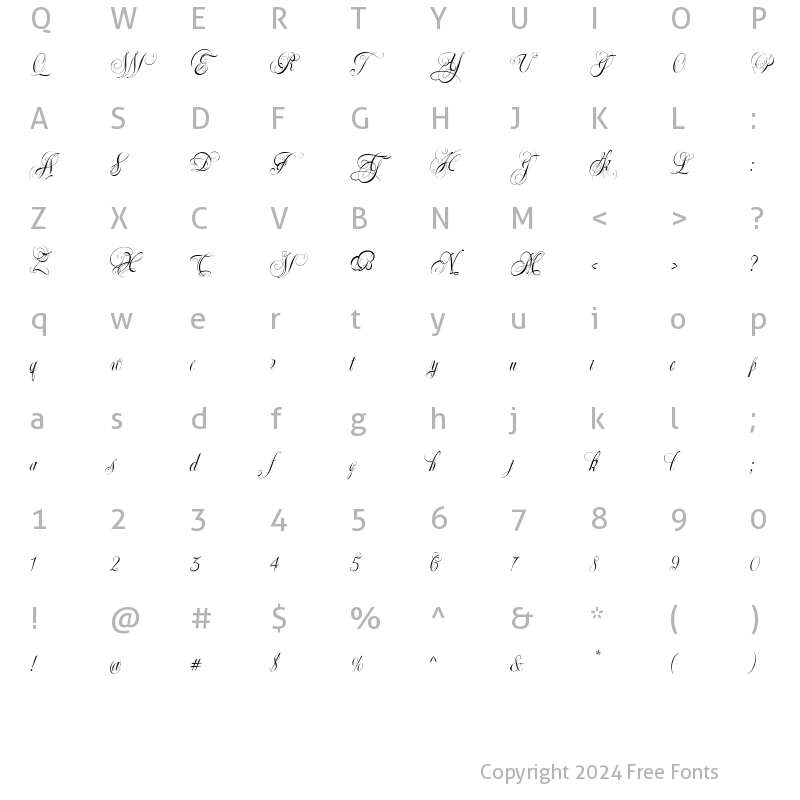 Character Map of Ellida Medium