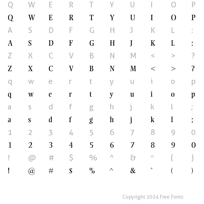 Character Map of Ellington Regular