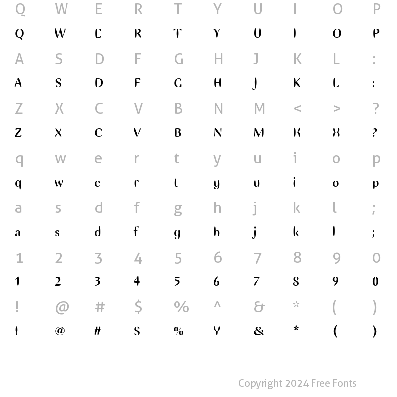 Character Map of Ellipse ITC Bold