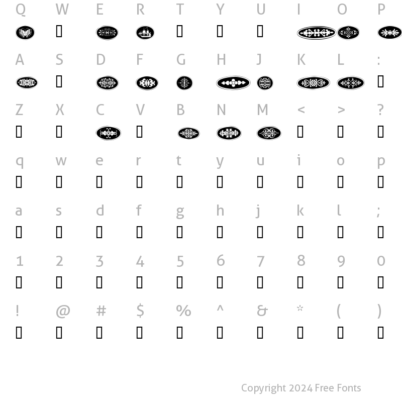 Character Map of Ellipses Regular