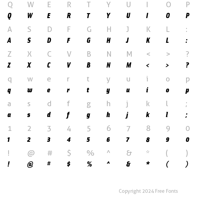 Character Map of Ellipsoideogram Regular