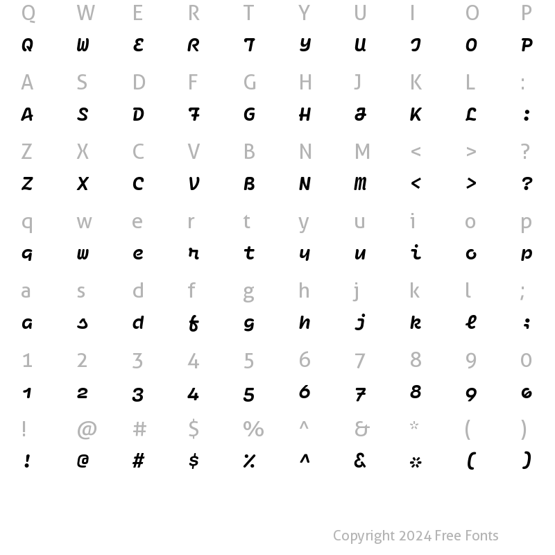 Character Map of Ellograph CF Bold Italic