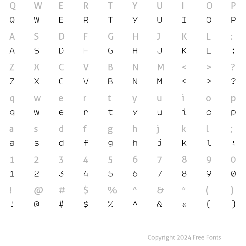 Character Map of Ellograph CF Thin