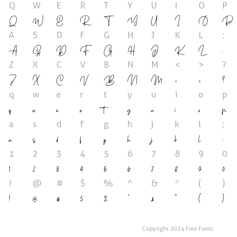 Character Map of Ellouise Regular