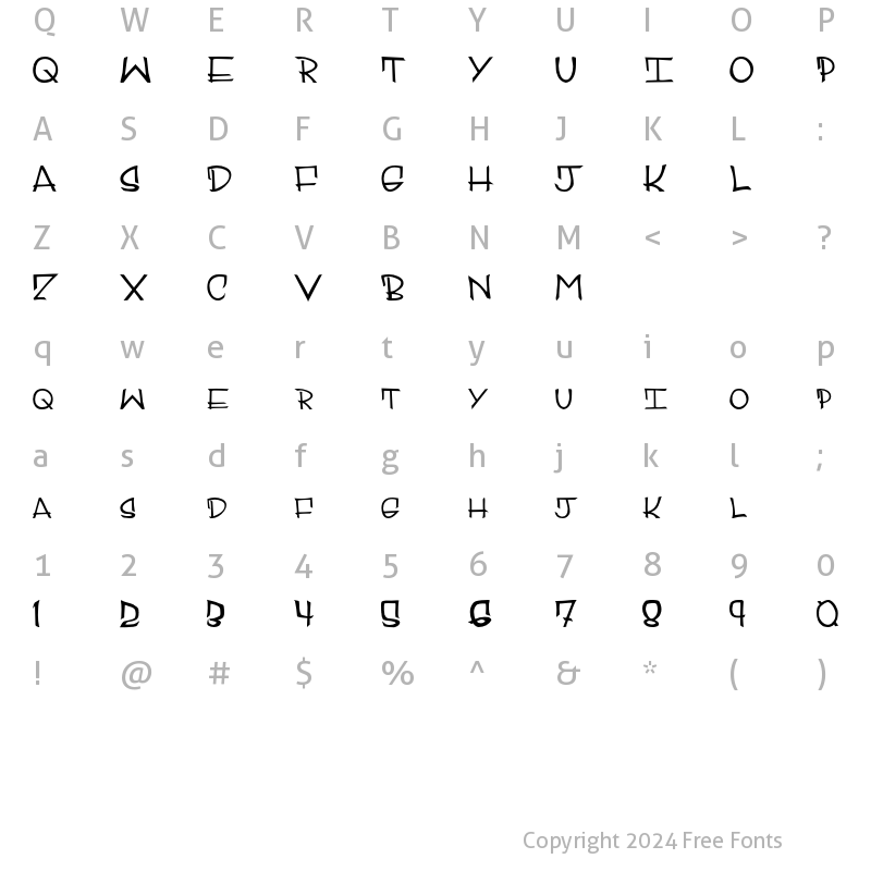 Character Map of ELREYLUIS Regular