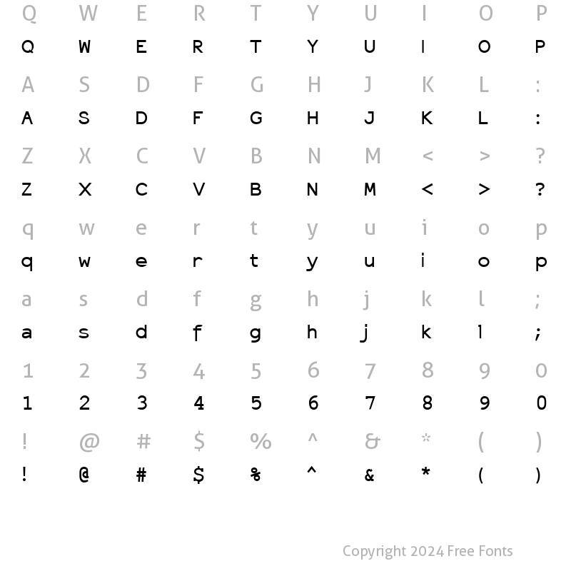 Character Map of ElroNet Proportional Normal