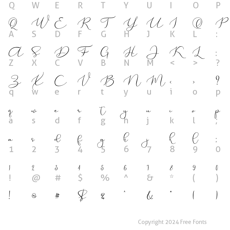 Character Map of Elsabetha Regular