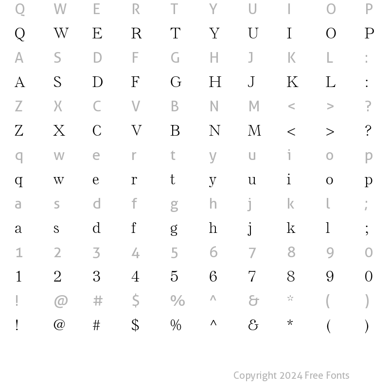 Character Map of Else LT Light Regular