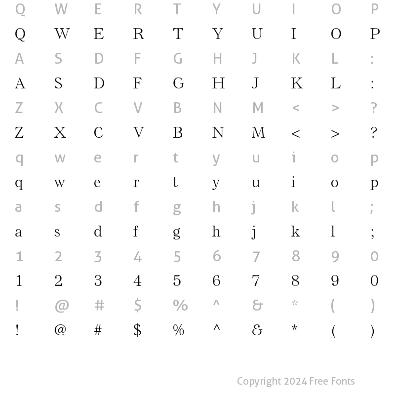 Character Map of Else NPL Light Regular