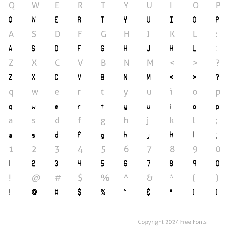 Character Map of Elsewhere 2 BRK Regular