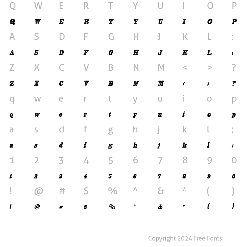 Character Map of ElsoraDisstresed Italic