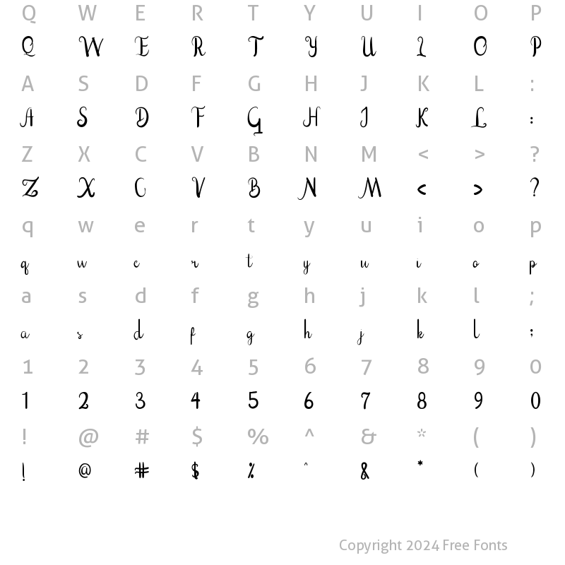 Character Map of Eltton Regular