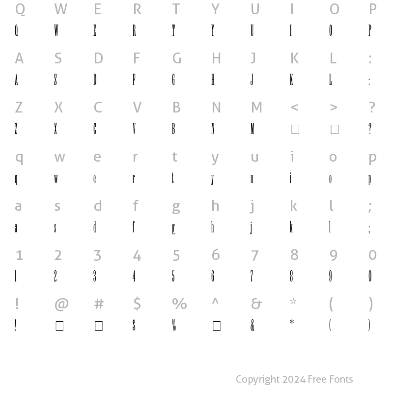 Character Map of Elven SSi Light