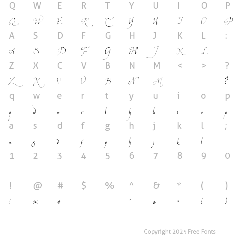 Character Map of ElvenCommonSpeak Regular