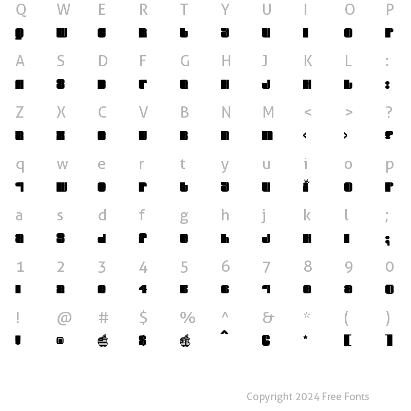 Character Map of Elvis Regular