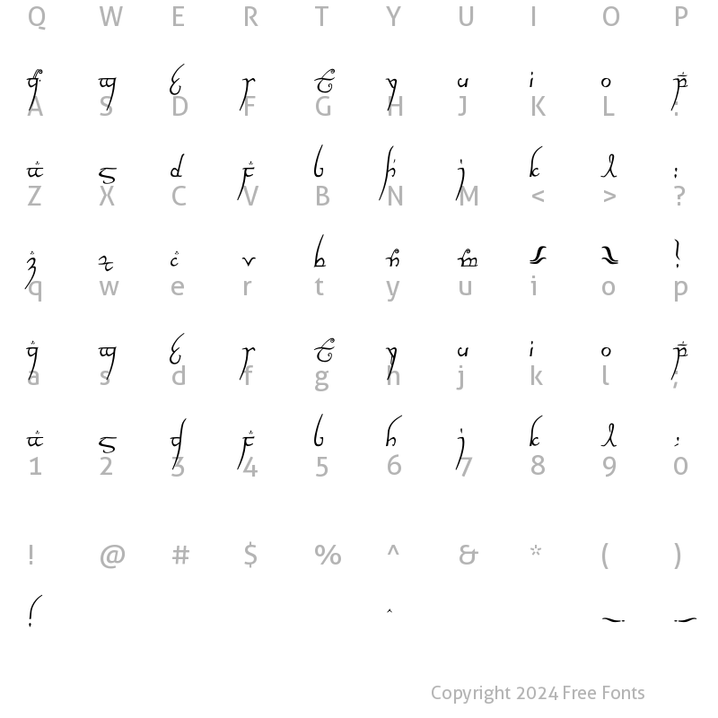 Character Map of Elvish Ring NFI Regular