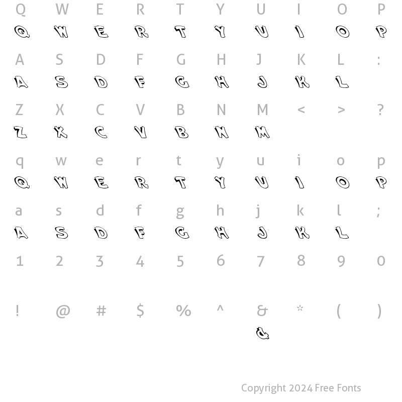 Character Map of Elwood Lefty Regular