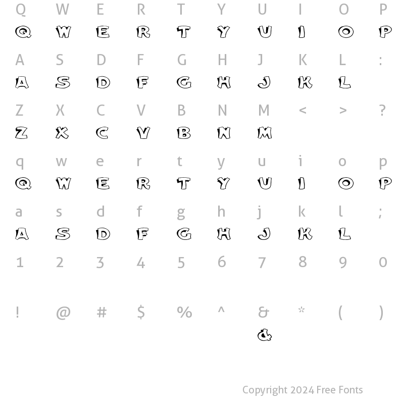 Character Map of Elwood Wd Regular