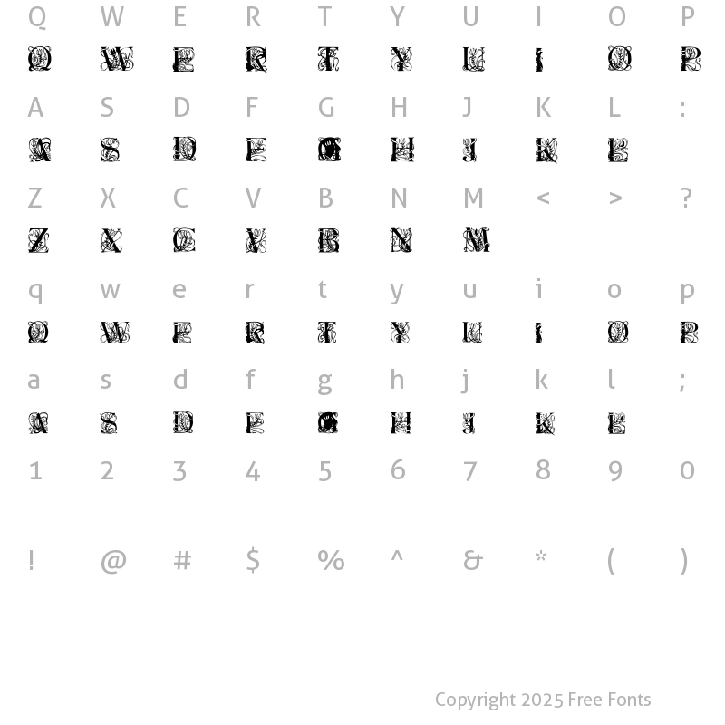 Character Map of Elzevier Regular