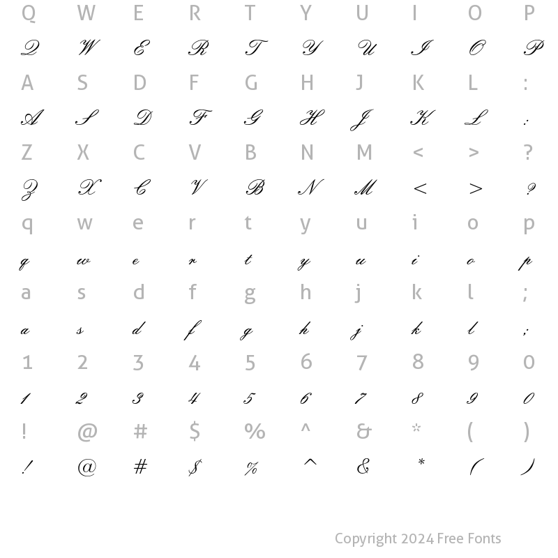 Character Map of Embassy Regular