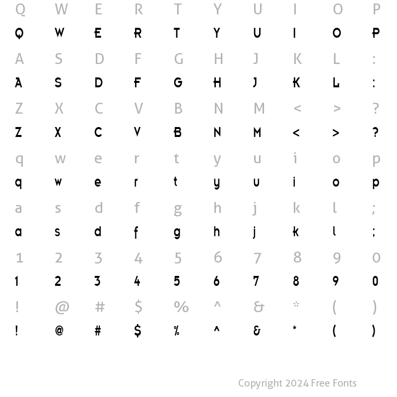 Character Map of EmblemCondensed Regular