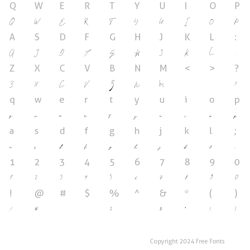 Character Map of Embrain Regular