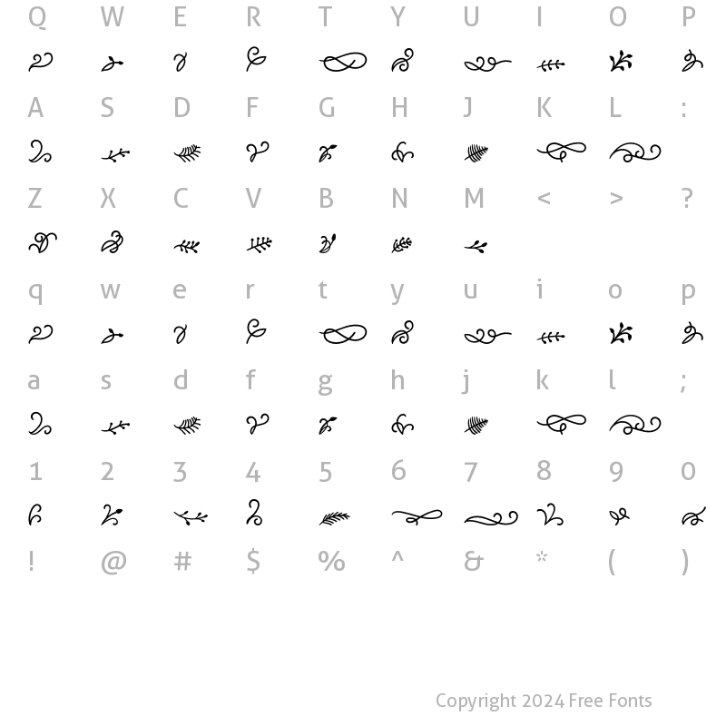 Character Map of Embrown Ornament