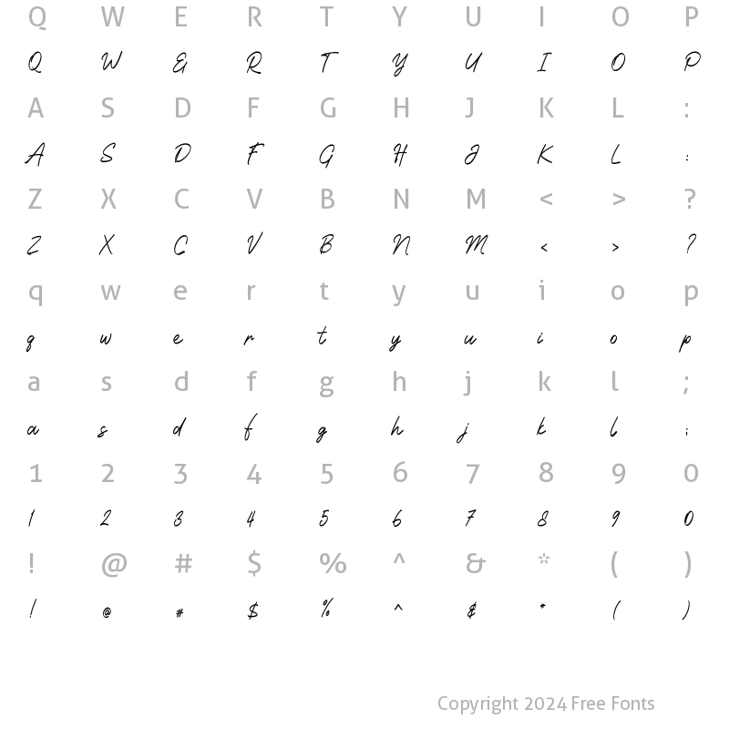 Character Map of Emerlads Regular