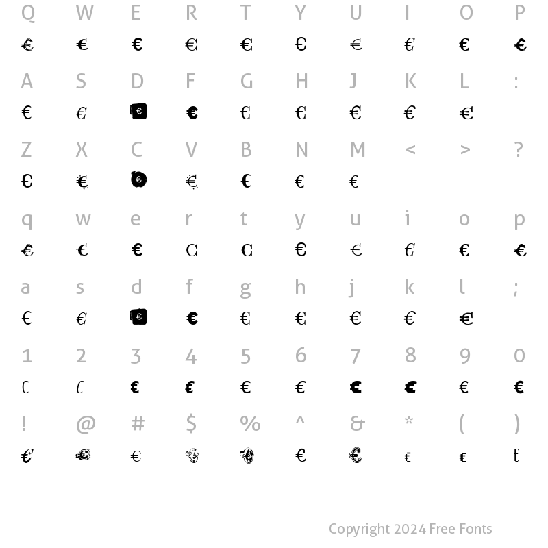 Character Map of EmigreEuro Medium