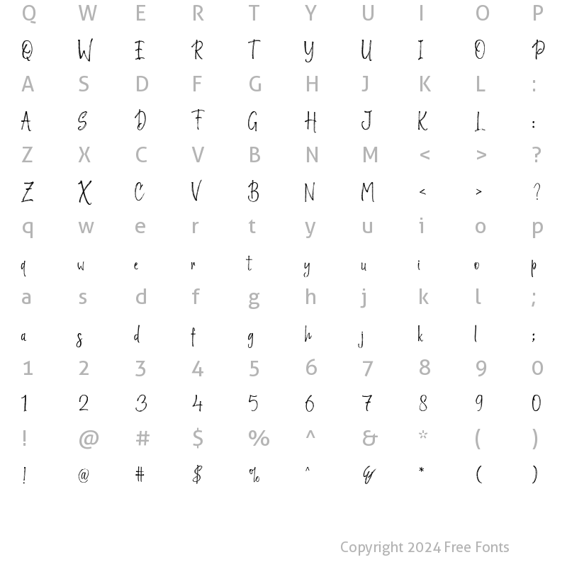 Character Map of Emilston Regular