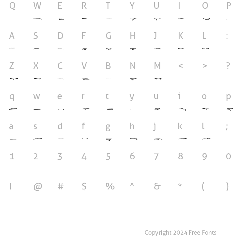 Character Map of Emilston Underlines Regular