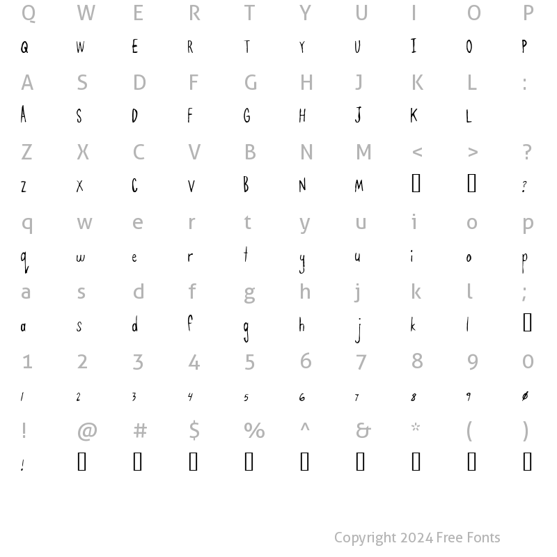 Character Map of Emmert Regular