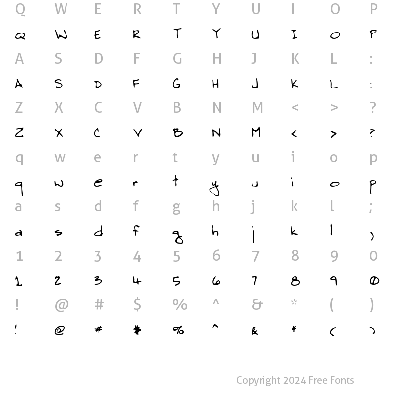 Character Map of EmmettsHand Regular