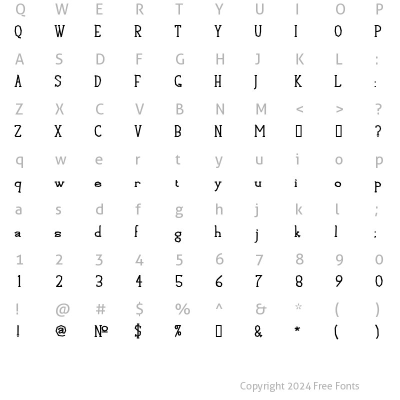 Character Map of Empanel Bold