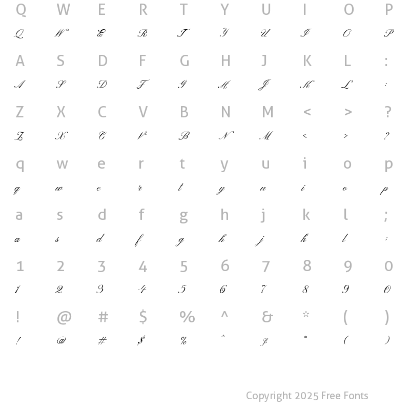Character Map of Empario Armani Regular