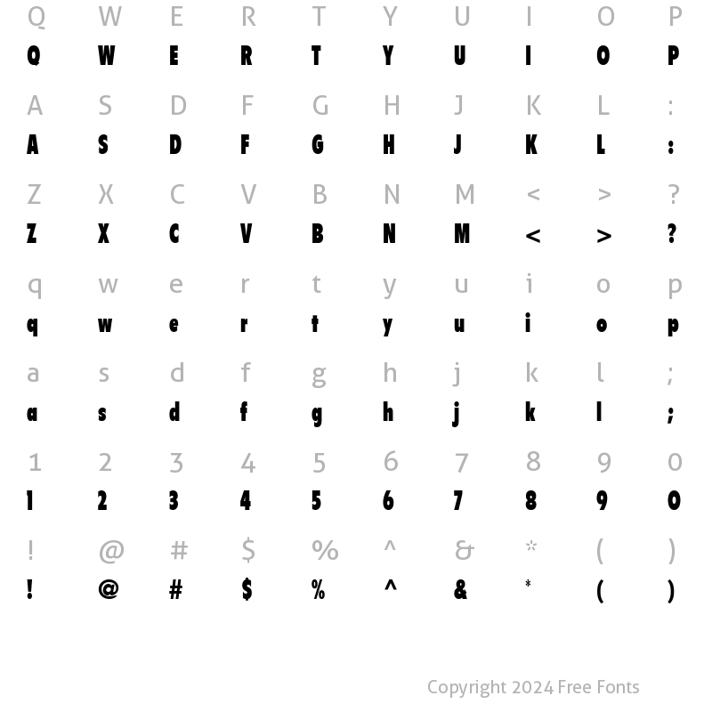 Character Map of Emphasis Black Condensed SSi Black Condensed