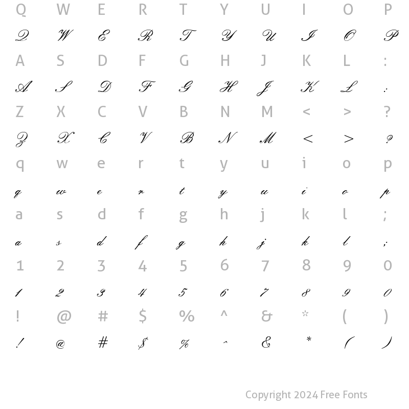 Character Map of EmpireScript Plain