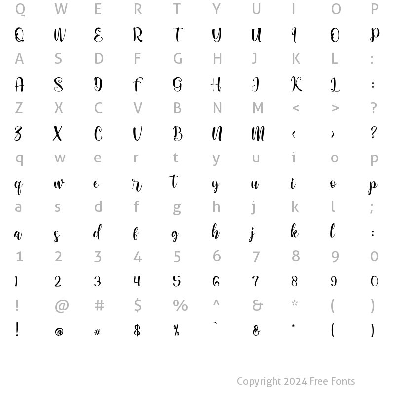 Character Map of enchantee Regular