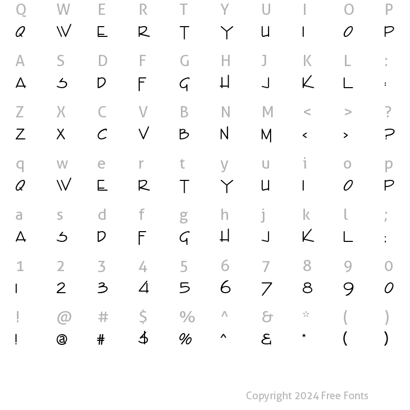 Character Map of Encino Caps Regular