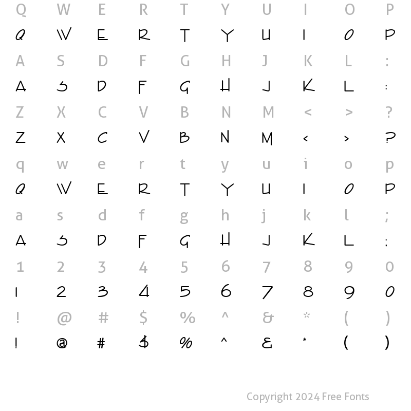 Character Map of Encino Regular