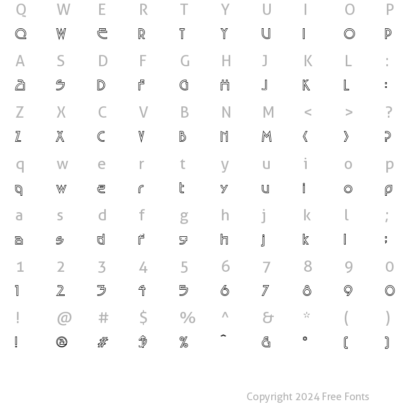 Character Map of EncounterOutline Regular