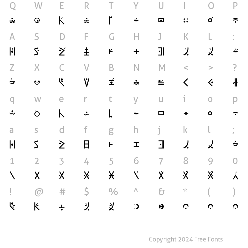 Character Map of En'Dankai Regular