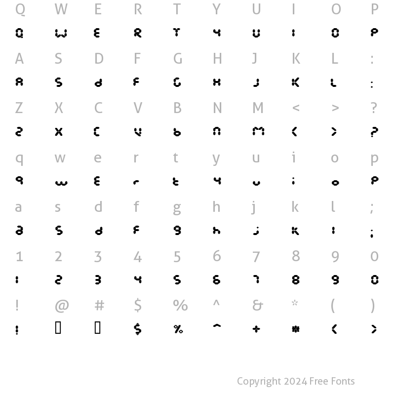 Character Map of Endless Showroom Regular