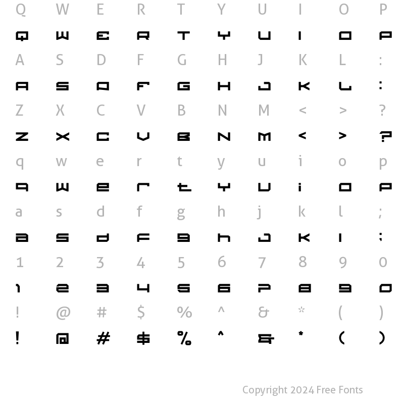 Character Map of ENDRAS Regular